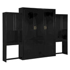 All-in-one Murphy Bed with Desk, Vanity and Wardrobe Queen Folding Bed