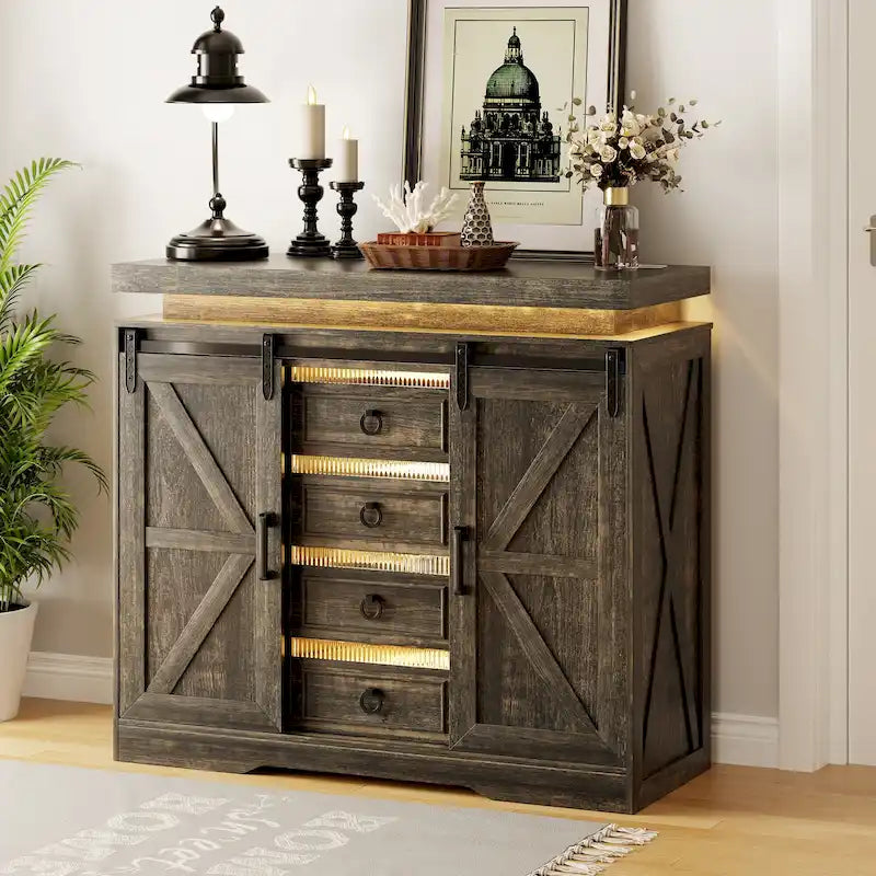 5 Drawer Accent Cabinet With Led Light