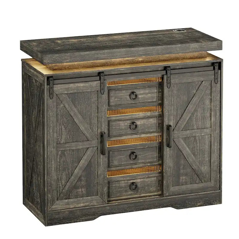 5 Drawer Accent Cabinet With Led Light