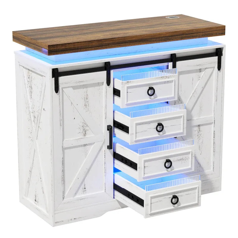 5 Drawer Accent Cabinet With Led Light