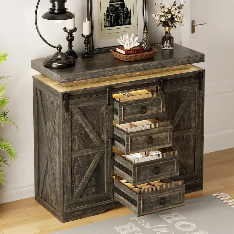 5 Drawer Accent Cabinet With Led Light