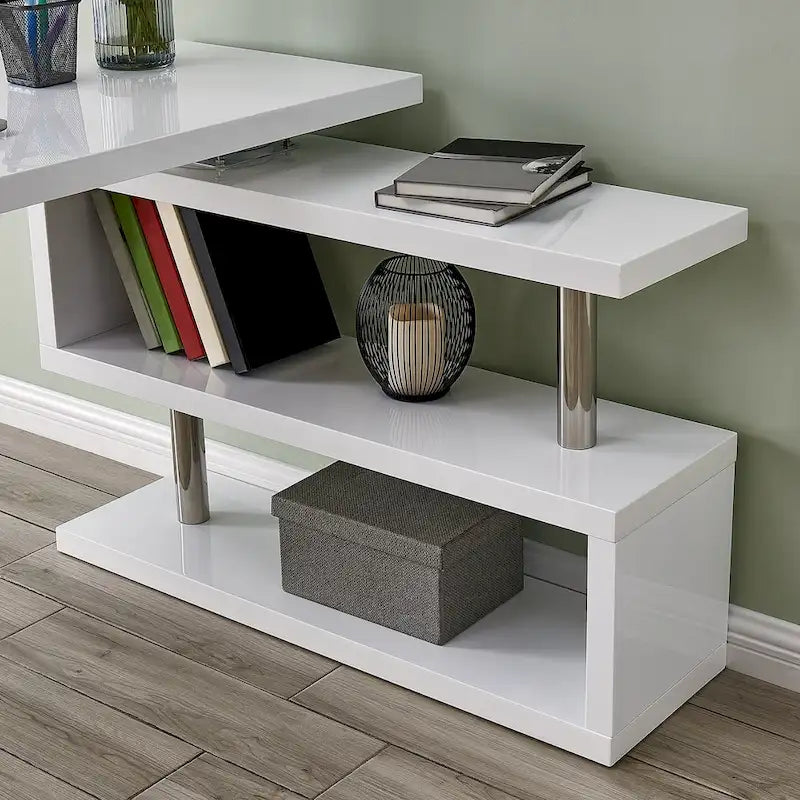 Rotating Desk with Shelving