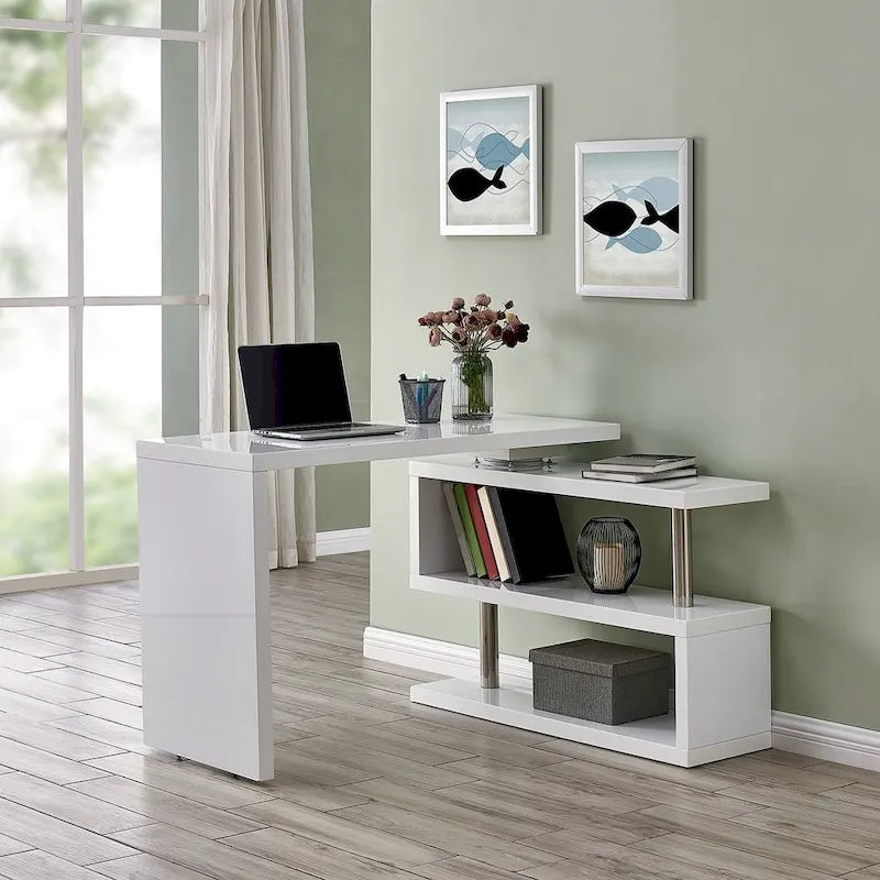 Rotating Desk with Shelving