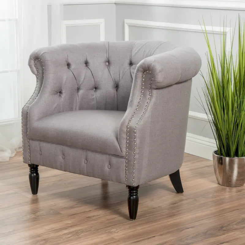 Tufted Fabric Club Chair