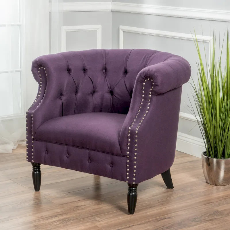 Tufted Fabric Club Chair