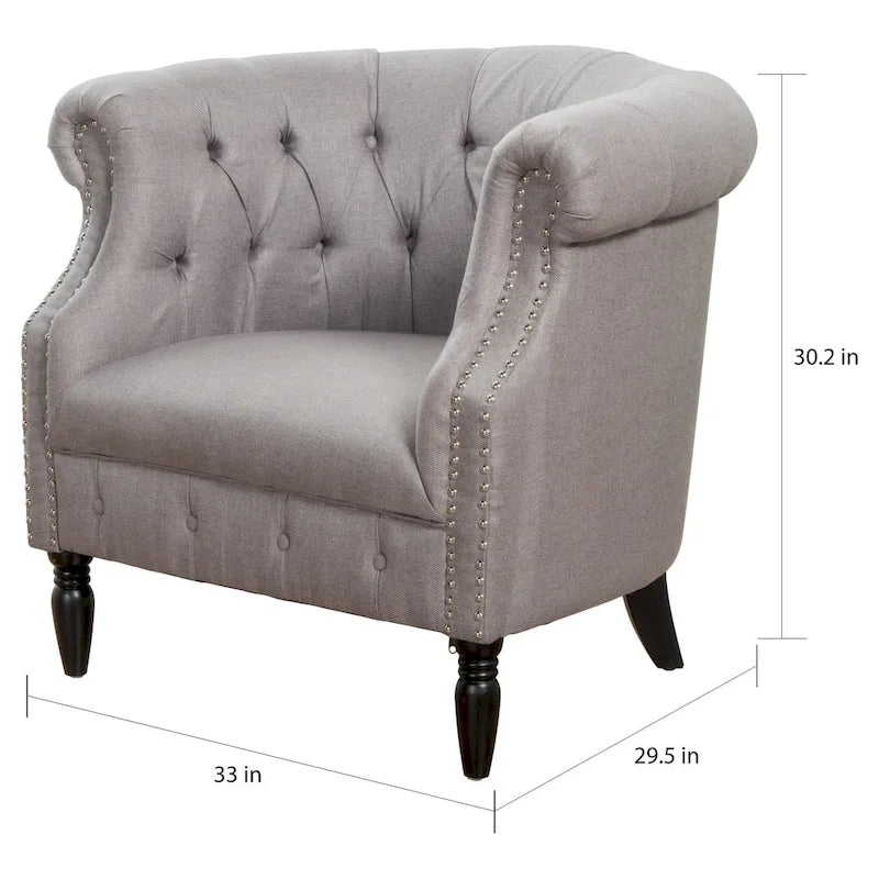 Tufted Fabric Club Chair