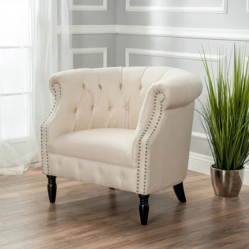 Tufted Fabric Club Chair
