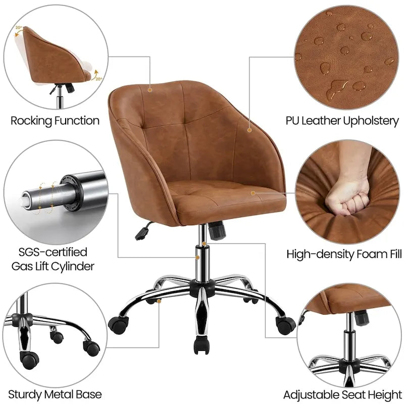 Desk Chair for Home Office, Height Adjustable 360Swivel Computer Chair