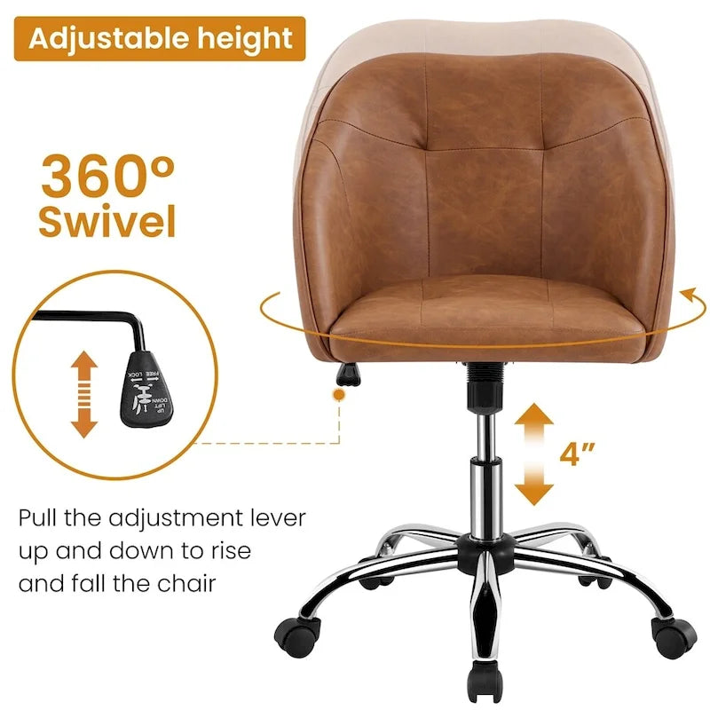 Desk Chair for Home Office, Height Adjustable 360Swivel Computer Chair