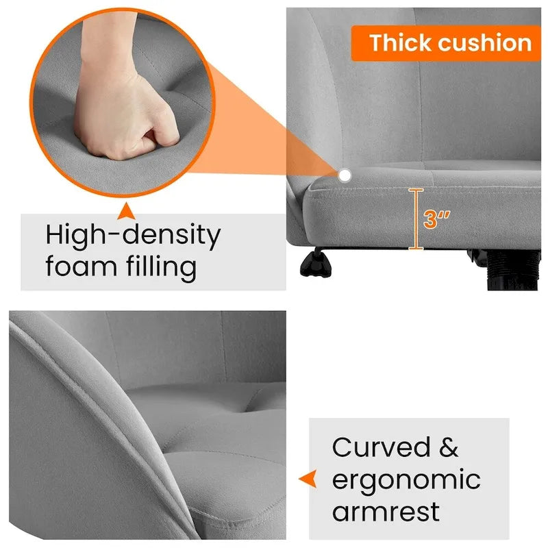 Desk Chair for Home Office, Height Adjustable 360Swivel Computer Chair
