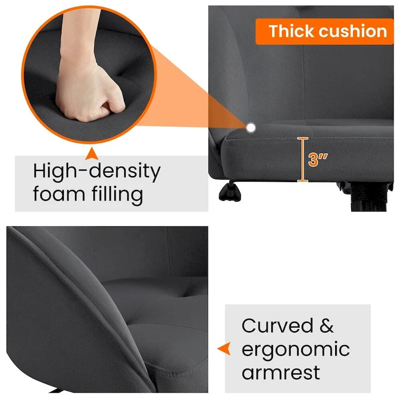 Desk Chair for Home Office, Height Adjustable 360Swivel Computer Chair
