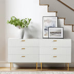 Modern 3-Drawer Dresser Nightstand with Metal Legs Set of 2 by