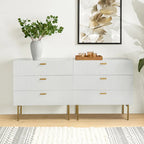 Gilb Modern 3-Drawer Dresser Nightstand with Metal Legs Set of 2 by HULALA HOME