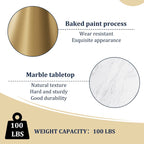 Round Marble Top Metal Dining Table