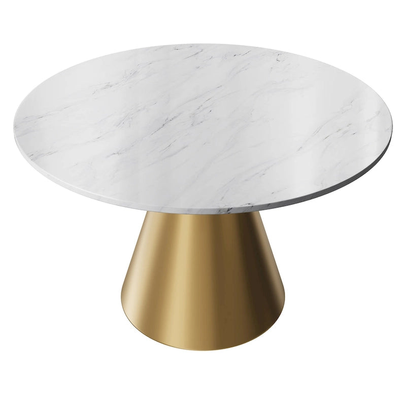 Round Marble Top Metal Dining Table