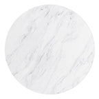 Round Marble Top Metal Dining Table