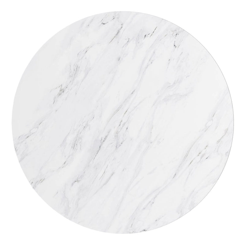 Round Marble Top Metal Dining Table