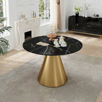 Round Marble Top Metal Dining Table