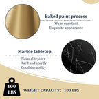 Round Marble Top Metal Dining Table