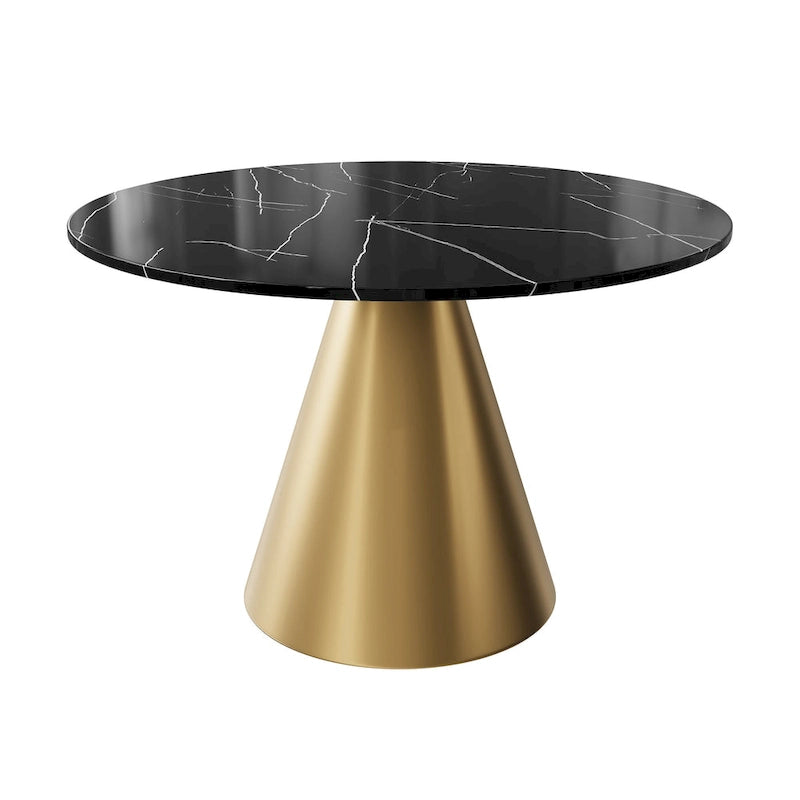 Round Marble Top Metal Dining Table