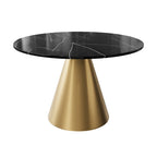 Round Marble Top Metal Dining Table