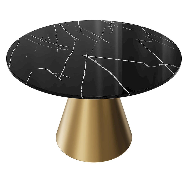 Round Marble Top Metal Dining Table