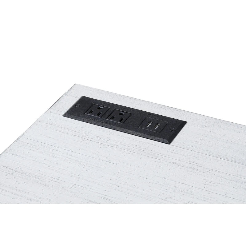 Modern 42-inch Metal Computer Desk with USBs by