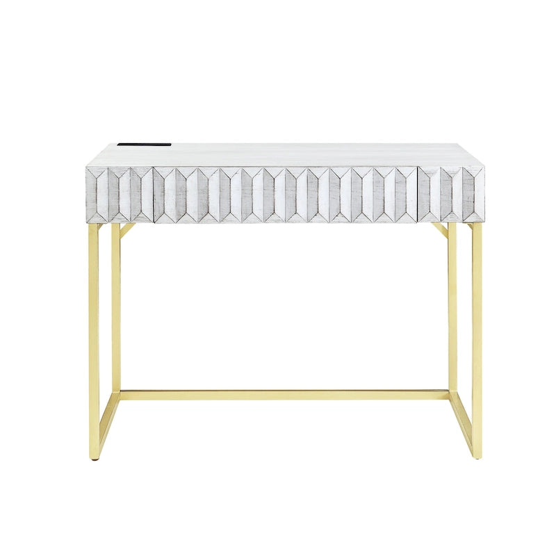 Modern 42-inch Metal Computer Desk with USBs by