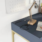 Modern 42-inch Metal Computer Desk with USBs by