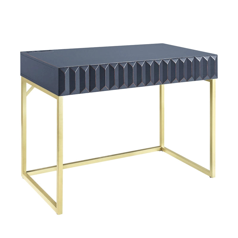 Modern 42-inch Metal Computer Desk with USBs by