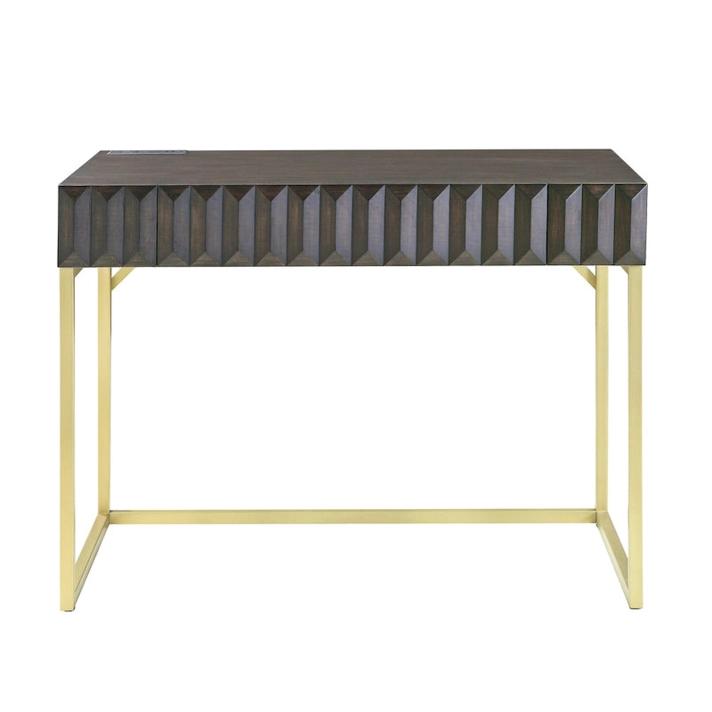 Modern 42-inch Metal Computer Desk with USBs by
