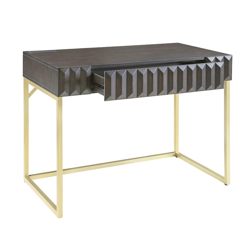 Modern 42-inch Metal Computer Desk with USBs by