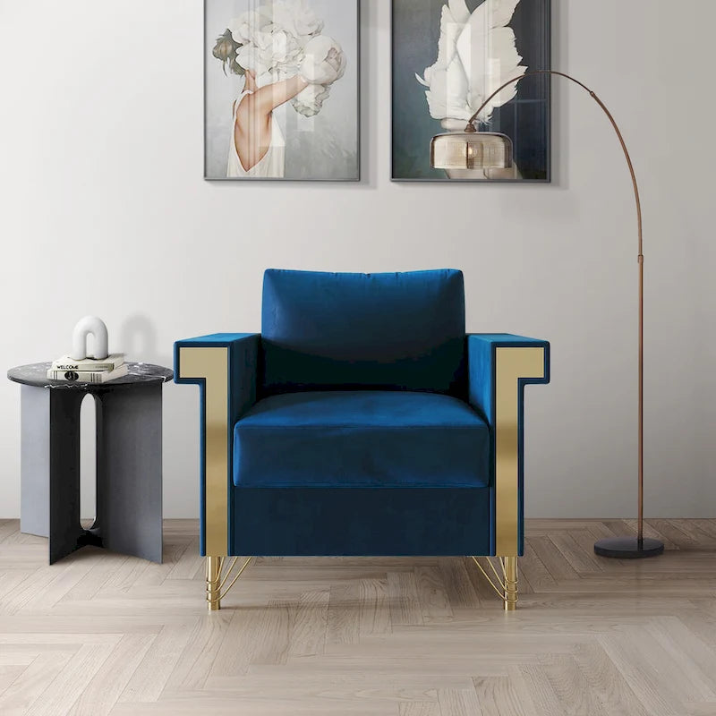 Luxurious Velvet Upholstered Arm Chair