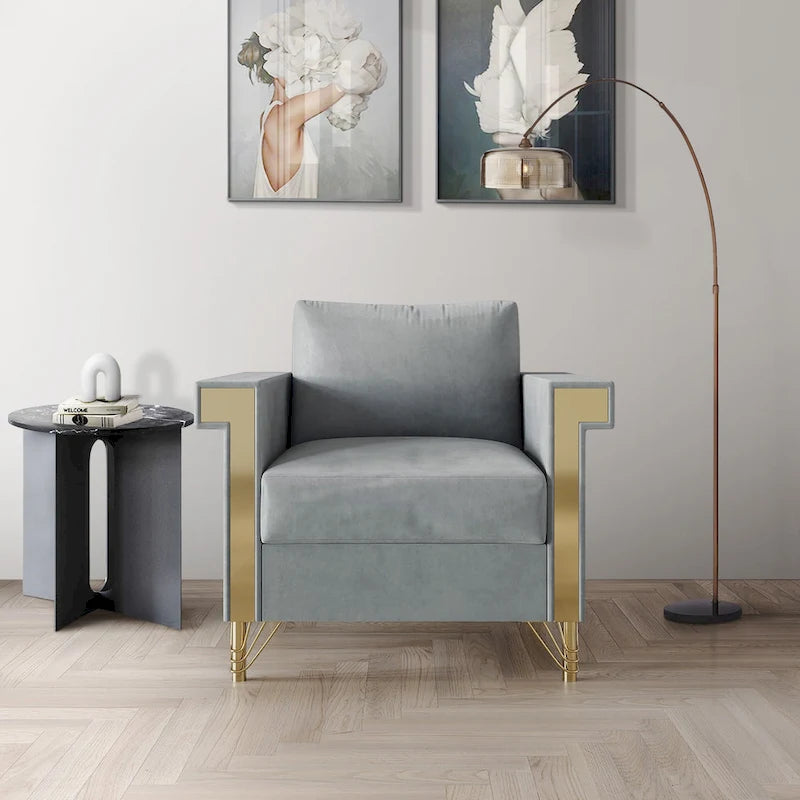 Luxurious Velvet Upholstered Arm Chair