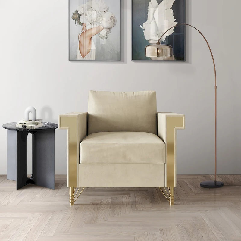 Luxurious Velvet Upholstered Arm Chair