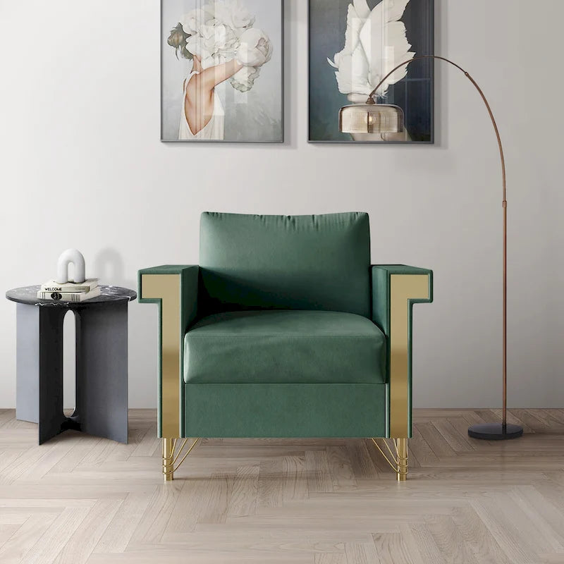 Luxurious Velvet Upholstered Arm Chair