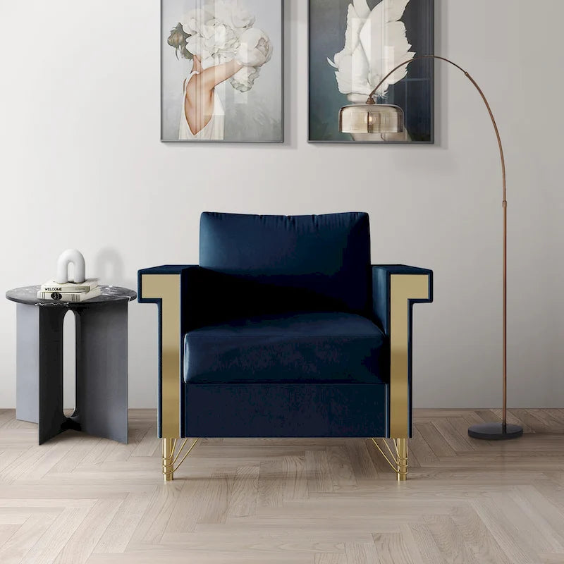 Luxurious Velvet Upholstered Arm Chair