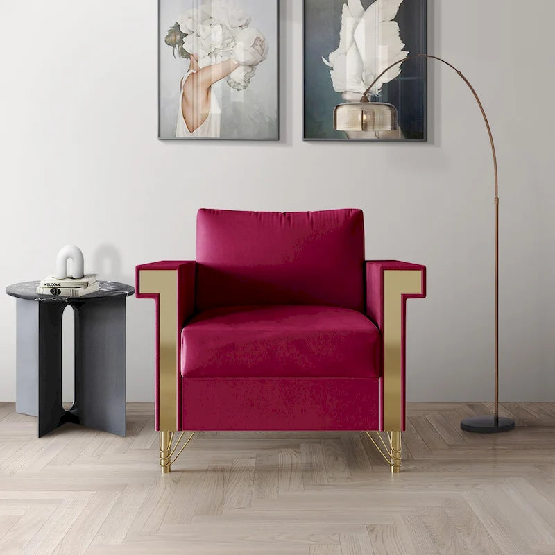 Luxurious Velvet Upholstered Arm Chair