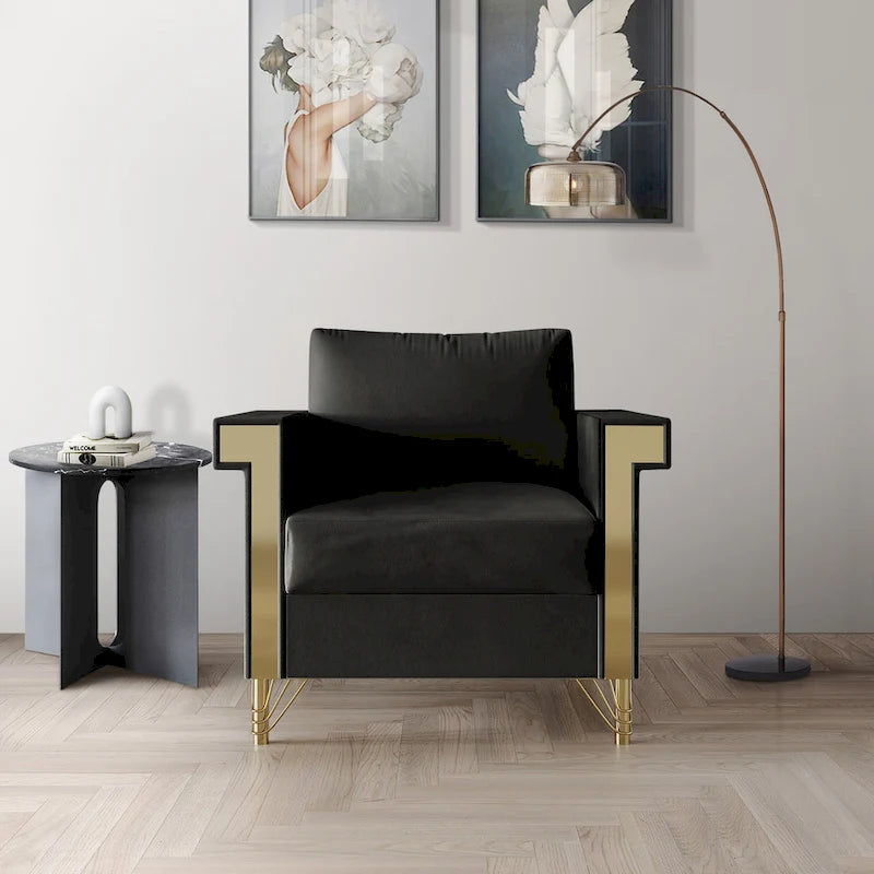Luxurious Velvet Upholstered Arm Chair