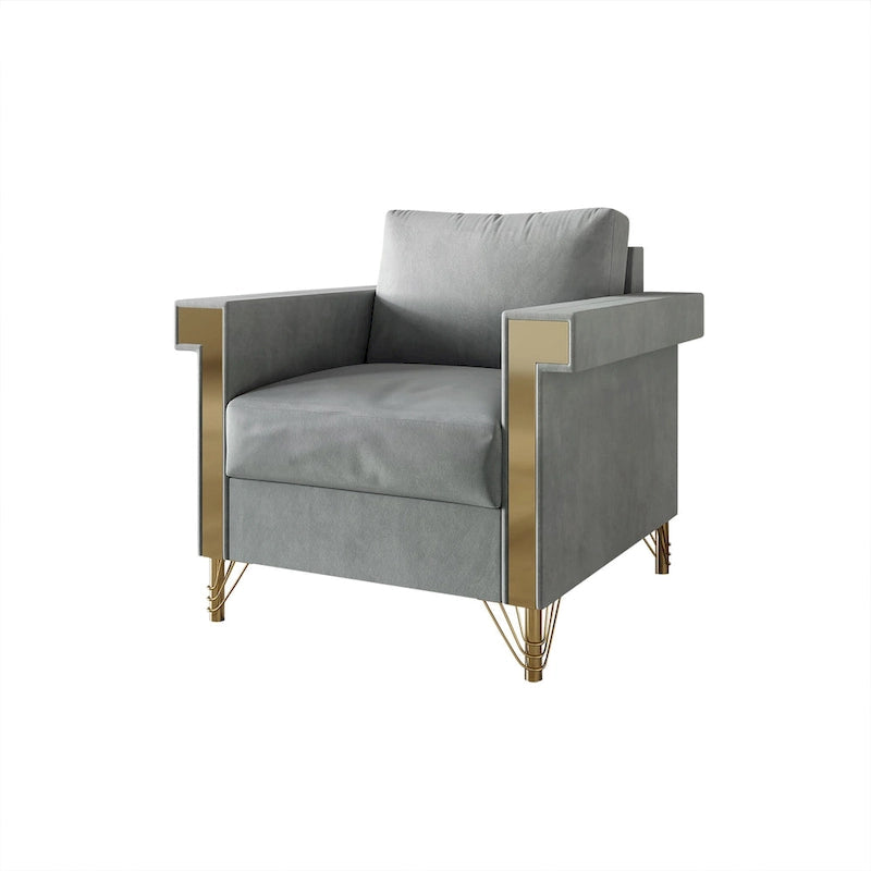 Luxurious Velvet Upholstered Arm Chair