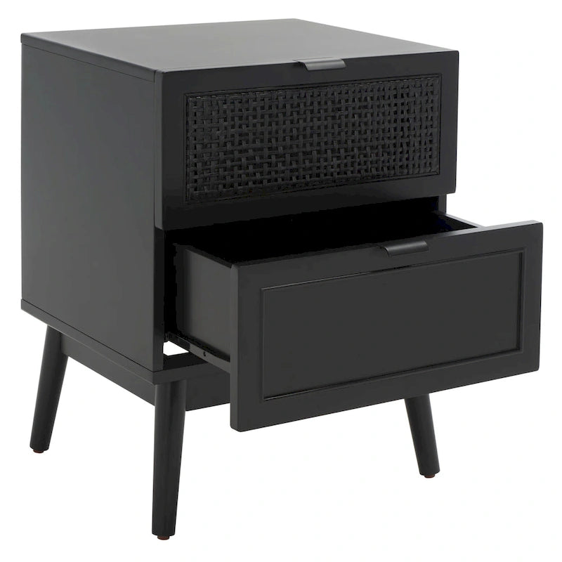 2-Drawer Rattan Nightstand