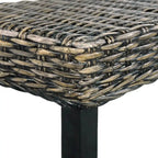 Bench Black Natural Kubu Rattan and Solid Mango Wood