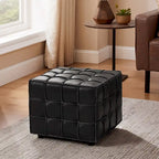 Quadratischer Ottoman-Pouf aus Vollnarbenleder