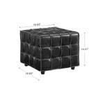 Quadratischer Ottoman-Pouf aus Vollnarbenleder