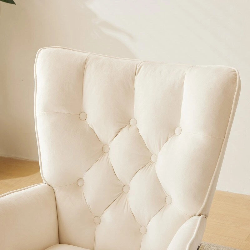 Rocking Chair Nursery, Upholstered Glider Rocker with High Backrest