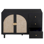 2 Doors and 3 Drawers Wood Pantry Organizer with Adjustable Laminates, Storage Cabinet for Living Room, Kitchen