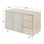 2 Doors and 3 Drawers Wood Pantry Organizer with Adjustable Laminates, Storage Cabinet for Living Room, Kitchen