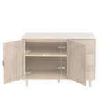 2 Doors and 3 Drawers Wood Pantry Organizer with Adjustable Laminates, Storage Cabinet for Living Room, Kitchen