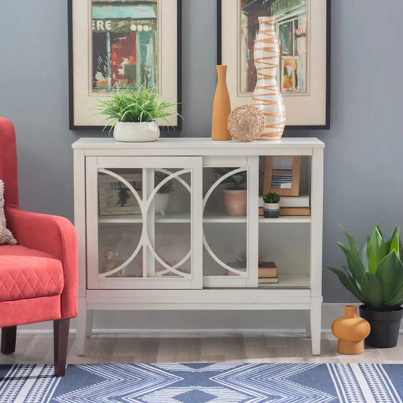 Wood 2-Door Adjustable Accent Cabinet