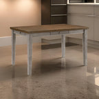 Trea 36 Inch Counter Height Table, 6 Seater, 4 Drawers, Cherry Brown, Gray